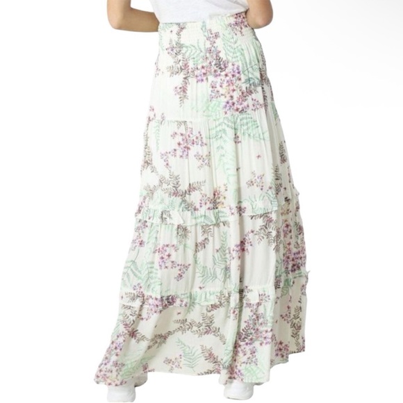 NWT Luxury Hale Bob Spring Summer Vaca White Tiered Maxi Skirt - Picture 2 of 9